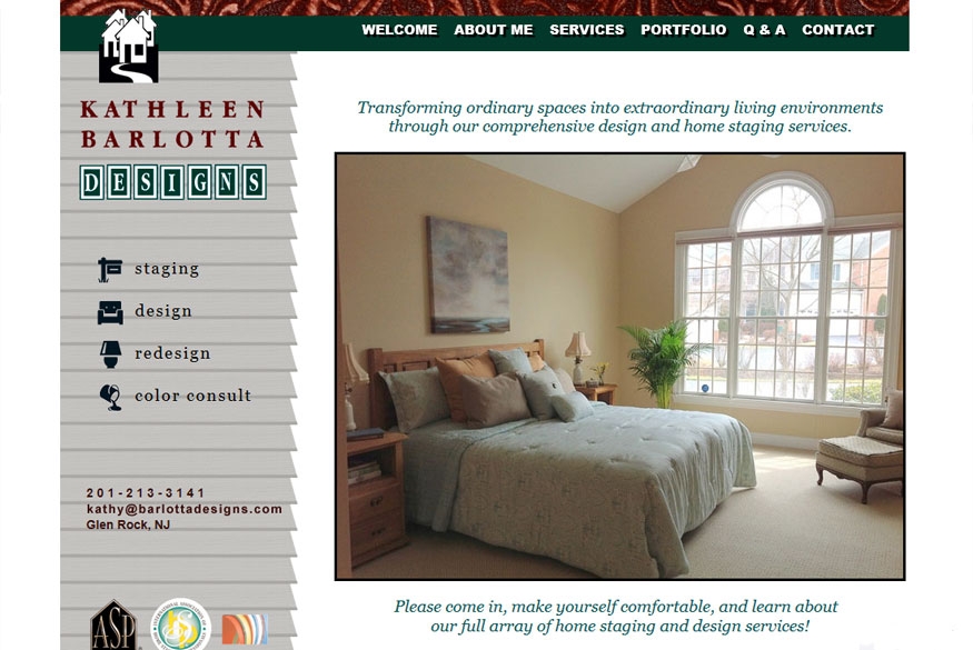 Kathleen Barlotta Designs offers a full array of effective interior design and home staging services throughout the Northern New Jersey and New York