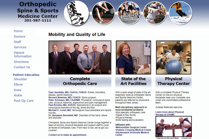 Orthopedic Spine & Sports Medicine Center screenshot
