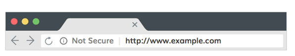 New Chrome with not secure warning on http website