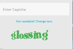 Example of accessible captcha, which shows enter captha with a hard to read word. 